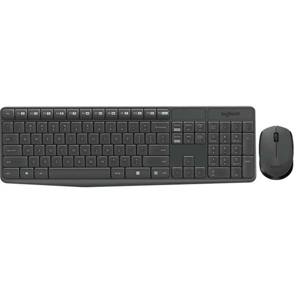 TECLADO-MOUSE COMBO LOGITECH MK235 NEGRO WIRELESS USB RESISTENTE A SALPICADURAS
