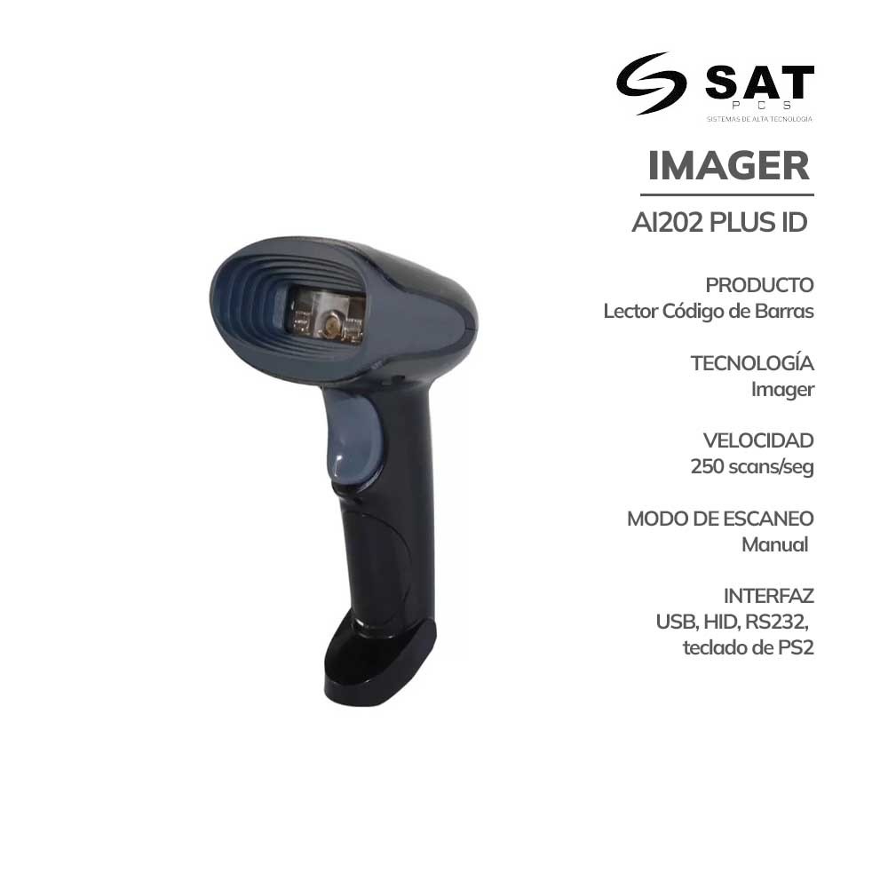 Lector de Codigo de Barras SAT LI102N Plus 270mm-s 1D USB Negro