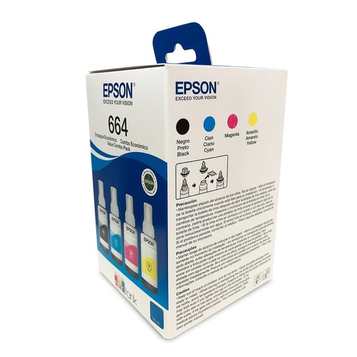 [SUMEPST6645204P] KIT BOTELLAS EPSON T664520 4 COLORES BLACK-CYAN-MAGENTA-YELLOW