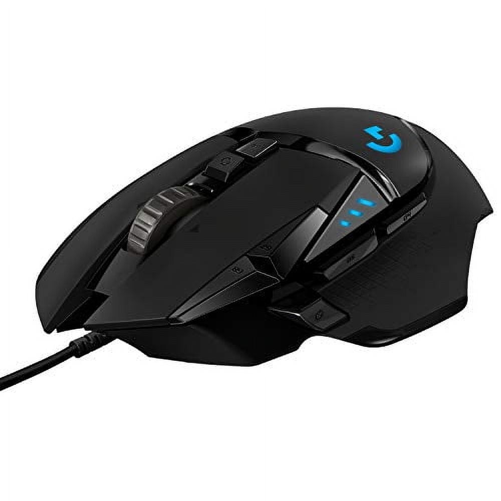 MOUSE LOGITECH GAMING G502 NEGRO HERO 16K G-HUB PESO AJUSTABLE RGB LIGHTSYNC USB ALAMBRICO