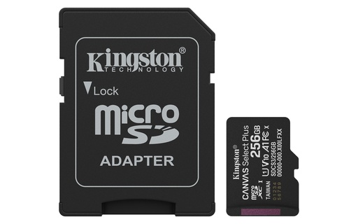 [MEMKINSDCS3256G] MICRO-SD SDCS3 KINGSTON 256GB CANVAS Select Plus Gen3 150MB-s with Adapter