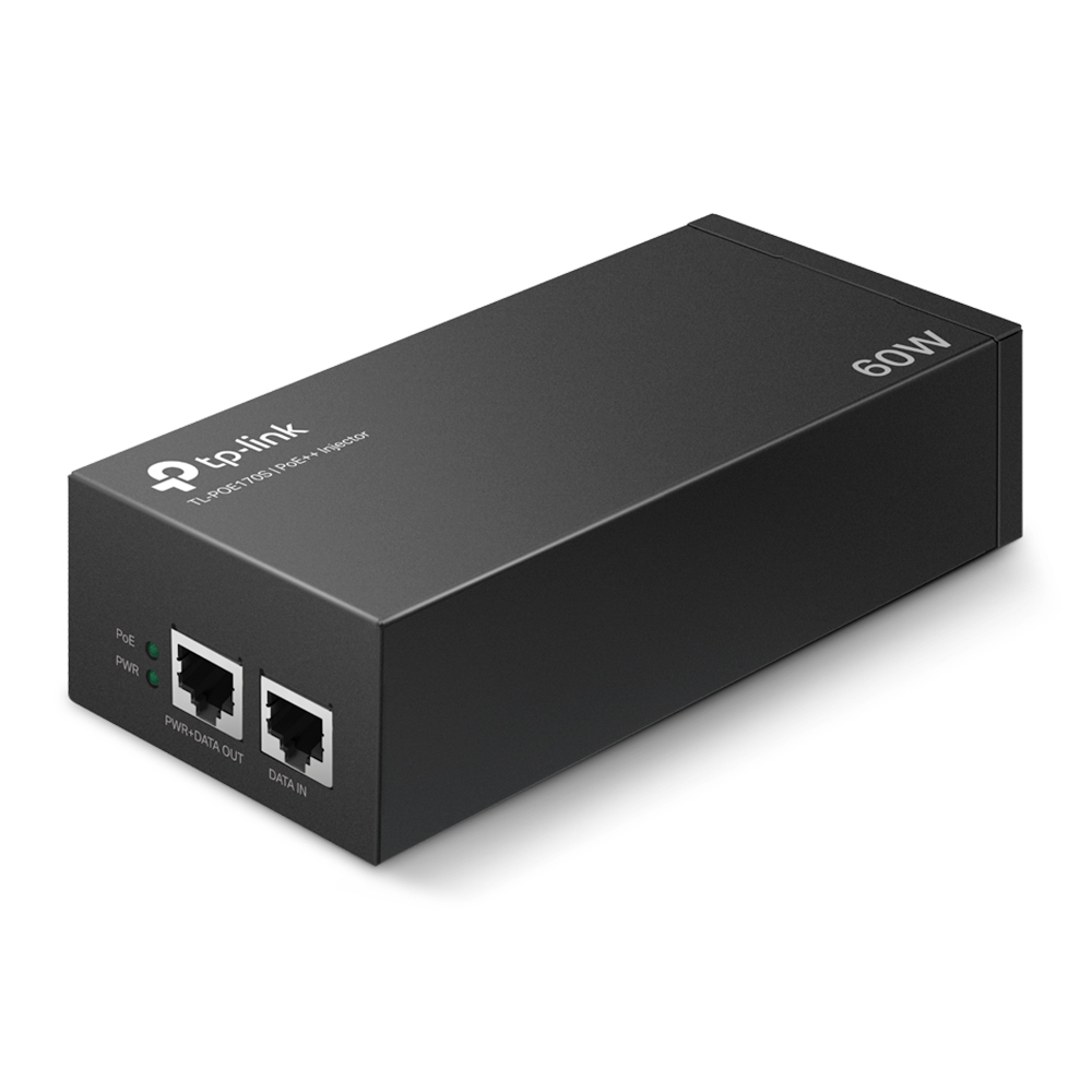 ADAPTADOR TP-Link PoE++ Inyector 2 Puertos Gigabit 60W Plug and Play Power Supply Integrada