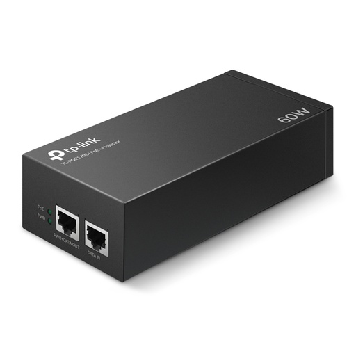 [TS-000125] ADAPTADOR TP-Link PoE++ Inyector 2 Puertos Gigabit 60W Plug and Play Power Supply Integrada