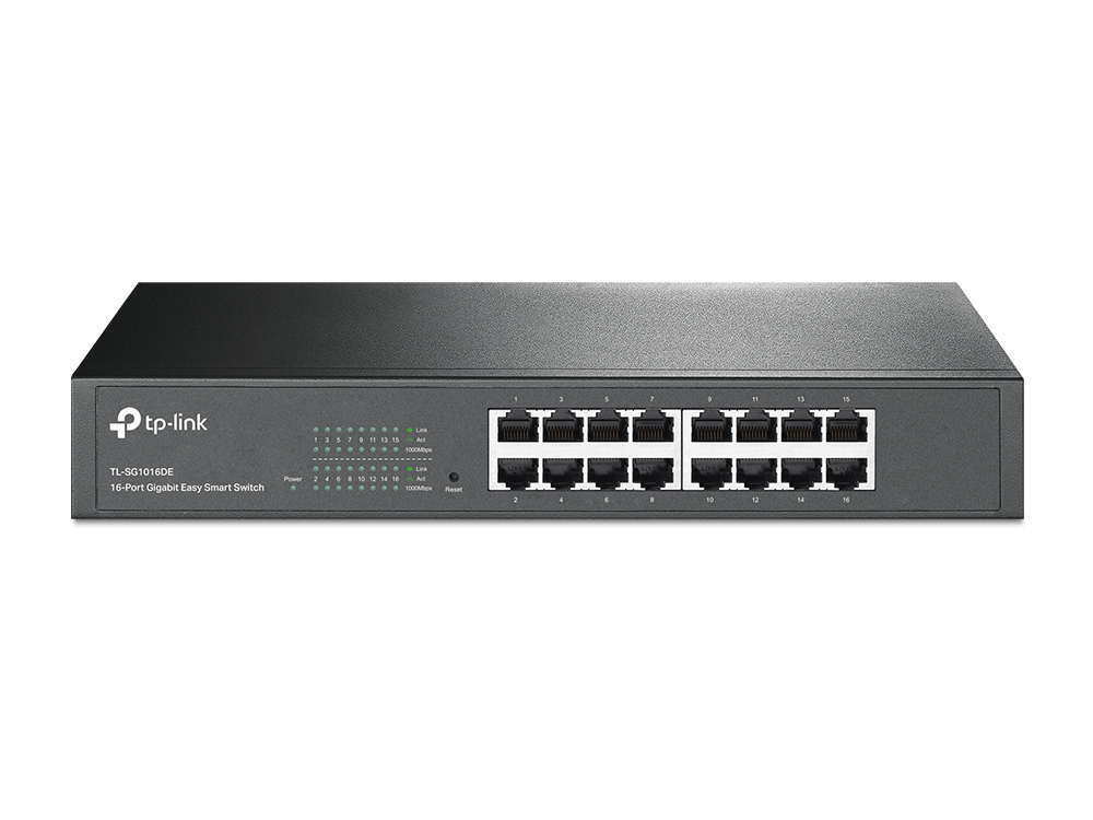 SWITCH TP-LINK 16PORT GIGABIT RJ45 GIGABIT 10-100-1000MBPS RACK-MOUNTABLE NEGRO