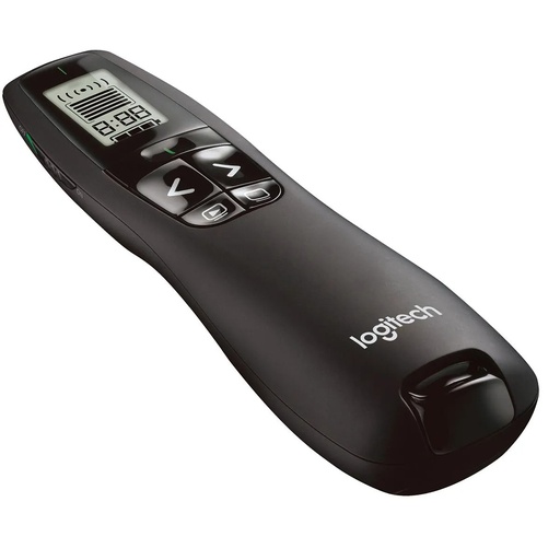 [TS-002803] PUNTERO LOGITECH PROFESIONAL R800 NEGRO LCD-USB-PLUG AND PLAY-LUZ VERDE-RADIO 30 METROS
