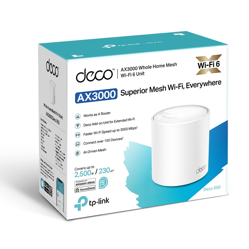 [ADATPLDCX501POU] DECO X50 TP-LINK OUTDOOR WI-FI 6 MESH AI AX 3000 OUTDOOR 1PACK
