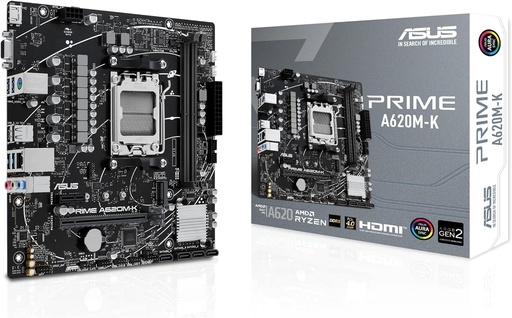 [MBOASUA620M-K] MBO ASUS PRIME A620M-K AMD AM5 RYZEN 7000 2XDDR5-5200 VGA HDMI M.2 6USB PCIE4.0 MICRO-ATX