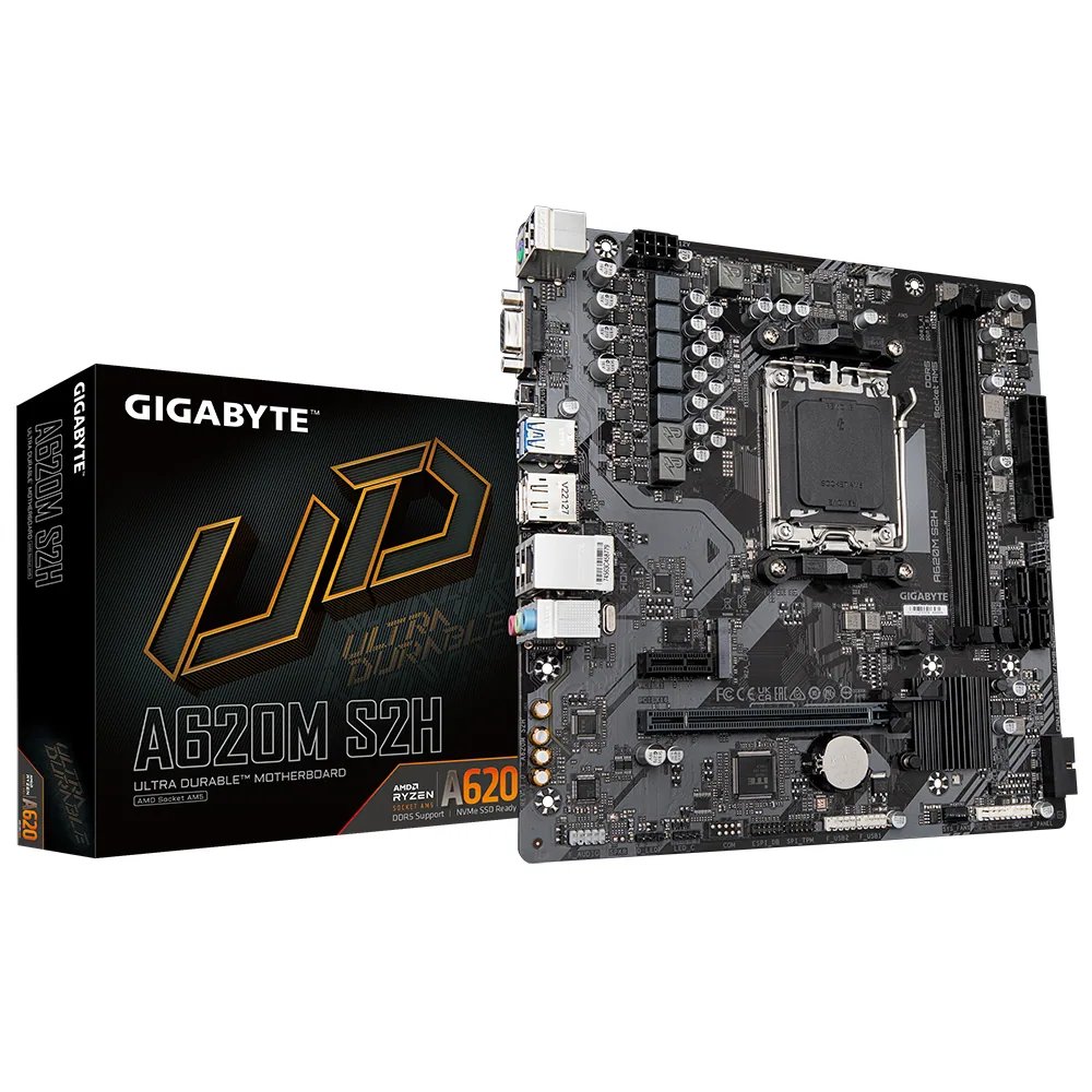 MBO GIGABYTE A620M S2H AMD AM5 2DDR5 HDMI D-SUB DP M.2 USB3.2 PCIE4.0 MATX
