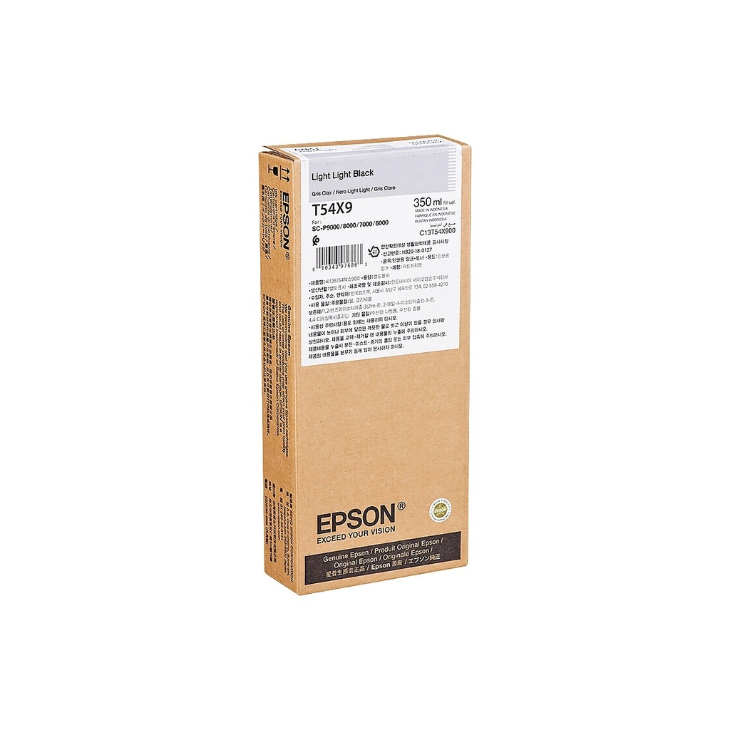 CARTUCHO EPSON SINGLEPACK LIGHT LIGHT BLACK ULTRACHROME HDX-HD 350ML FOR SURCOLOR P7000 - P9000