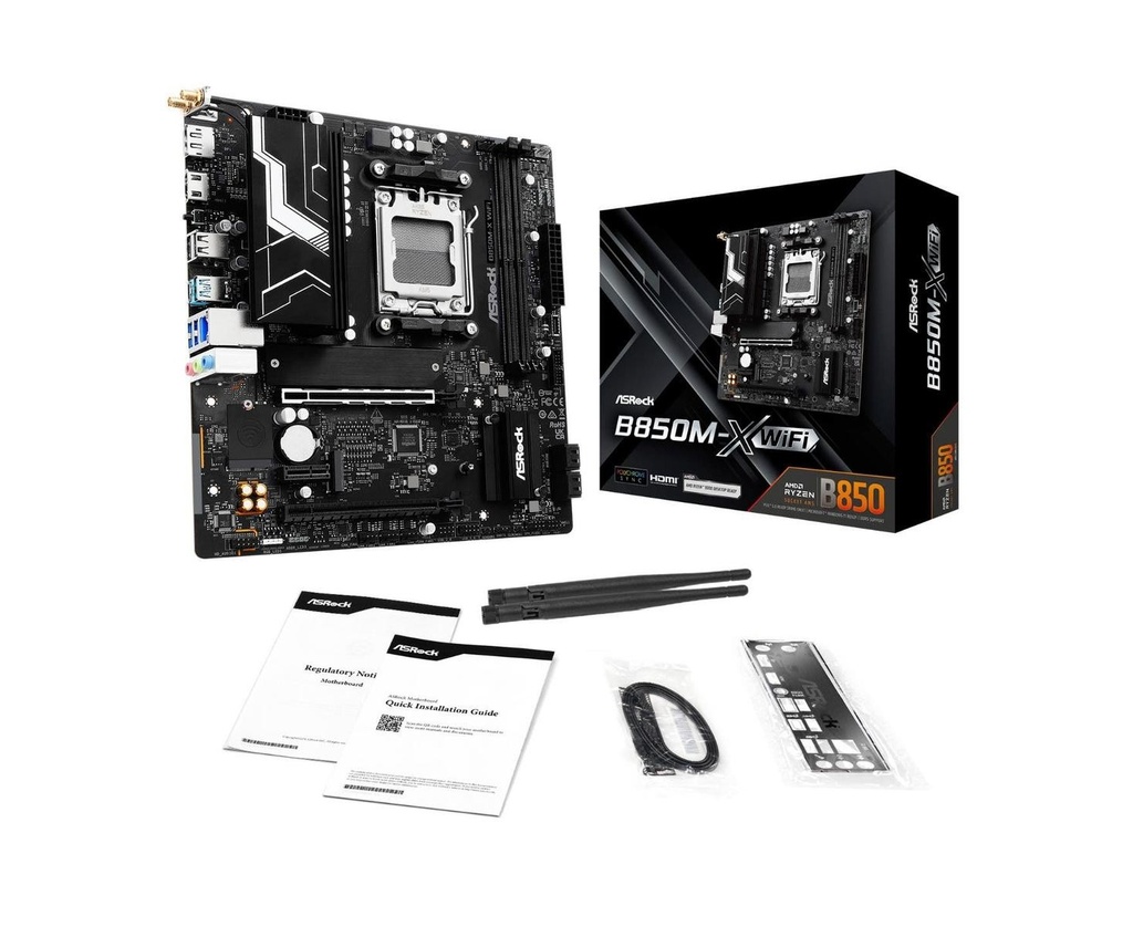 MBO ASROCK B850M-X AMD AM5 Ryzen 2xDDR5-8200 HDMI DP 3M.2 3USB-3.2 PCIe4.0 mATX