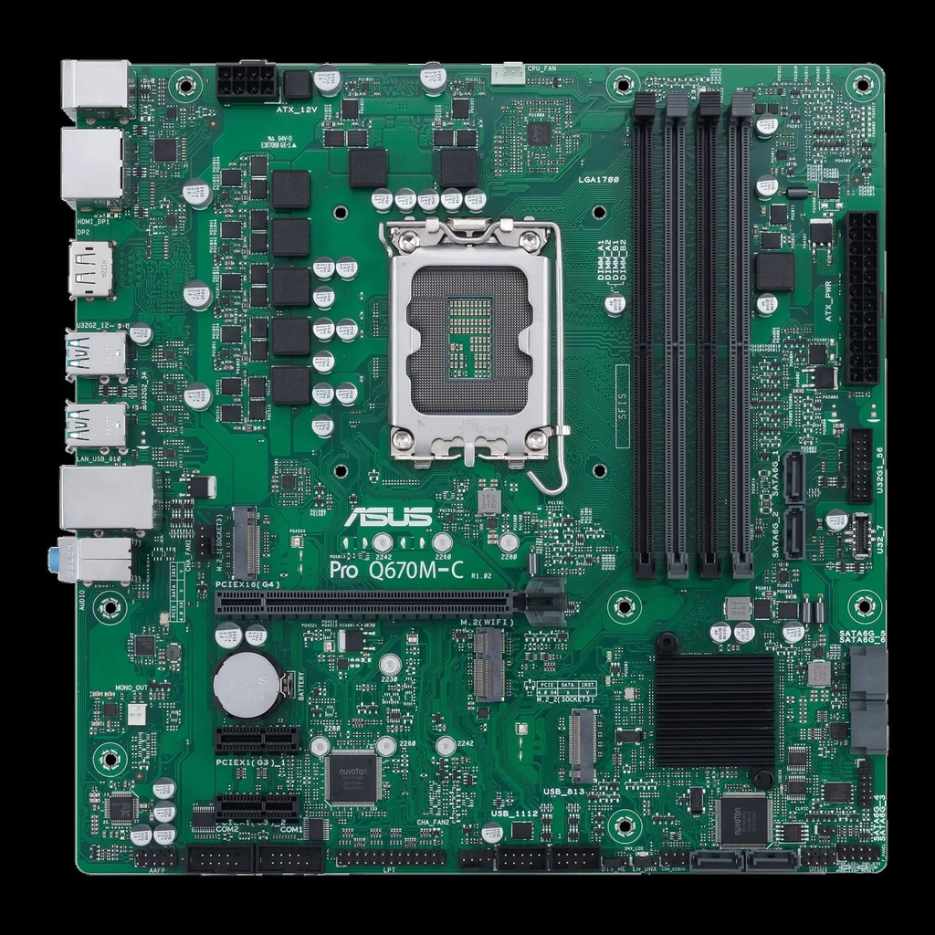 MBO ASUS PRO Q670M-CE-CSM 14VA LGA1700 4DDR5 HDMI 2DP 2M.2 4USB-3.2 2USB-A PCIE4.0 mATX