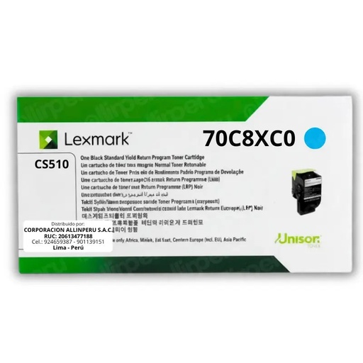 [SUMLEX70C8XC0] TONER CIAN 4K CS510