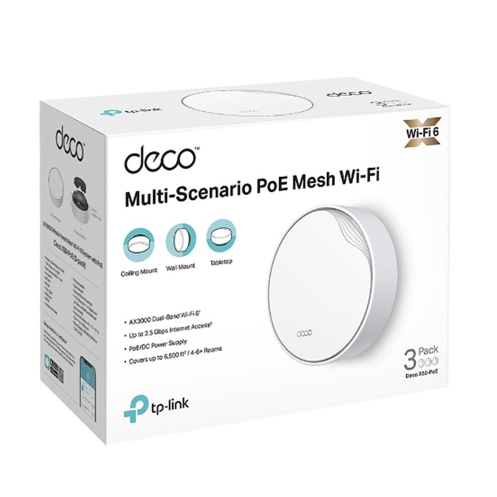 DECO TP-LINK X50-POE WI-FI 6 DOBLE BANDA MESH AI AX3000 BLANCO (3 PACK)