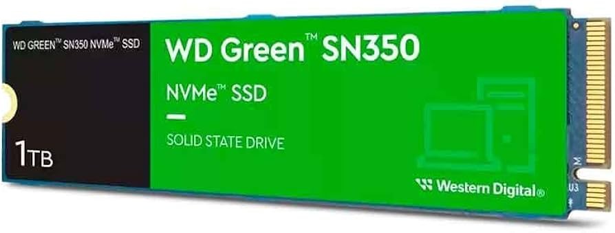 SSD WESTERN DIGITAL SN350 NVME 1TB GEN3X4 PCIE M.2 2280 1850MBS GREEN
