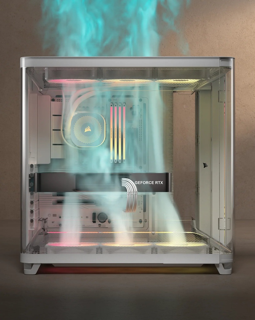CASE CORSAIR ATX TRIPLE CAMARA ARGB AIR 5400 Tempered Glass 2USB3.2 HD-Audio Mid-Tower White