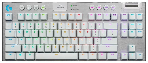 [TS-003316] TECLADO LOGITECH GAMER G915 TKL RGB MECANICO SWITCH GL TACTIL WIRELESS BLANCO