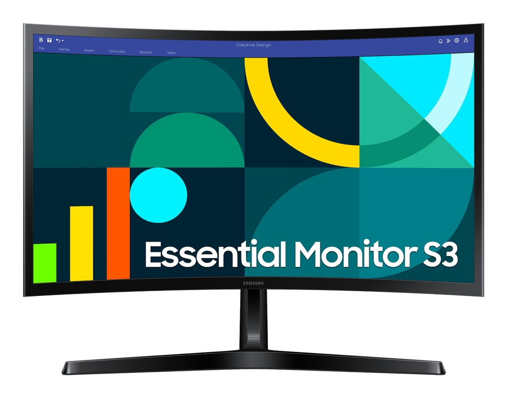 MONITOR SAMSUNG Gaming Essential S3 6GD 24Inch Curved Full-HD 100Hz 4GTG D-Sub HDMI Black