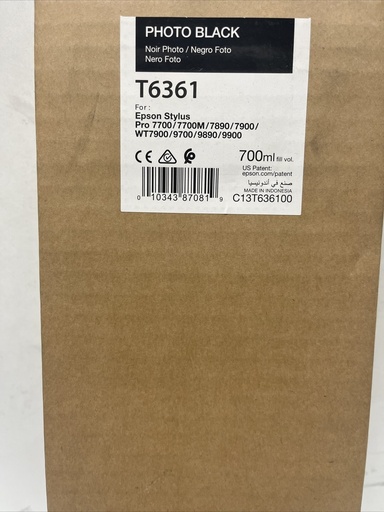 [SUMEPST636100] CARTUCHO EPSON T636100 STYLUS PRO 7900-9900-WT7900-7700-9700 PHOTO NEGRO-700ML