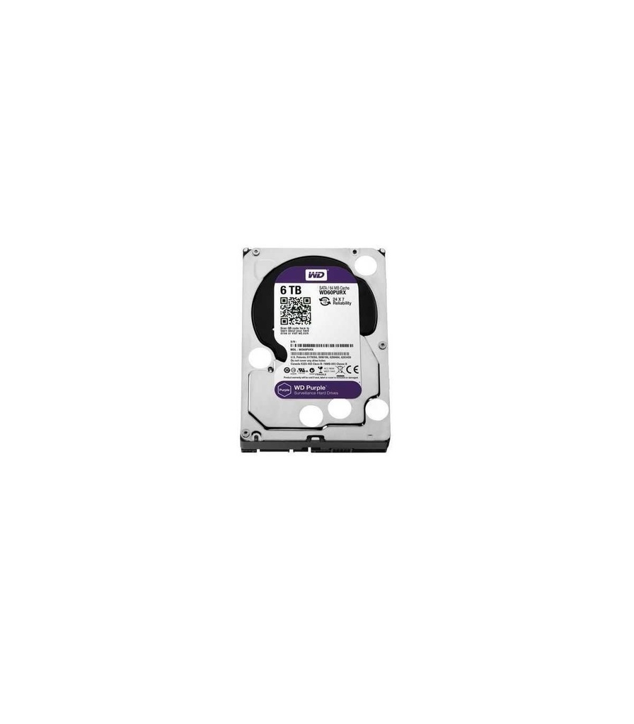 DISCO DURO WESTERN DIGITAL INTERNO 6TB 5400RPM 3.5INC. 24-7 VIDEO VIGILANCIA PURPLE