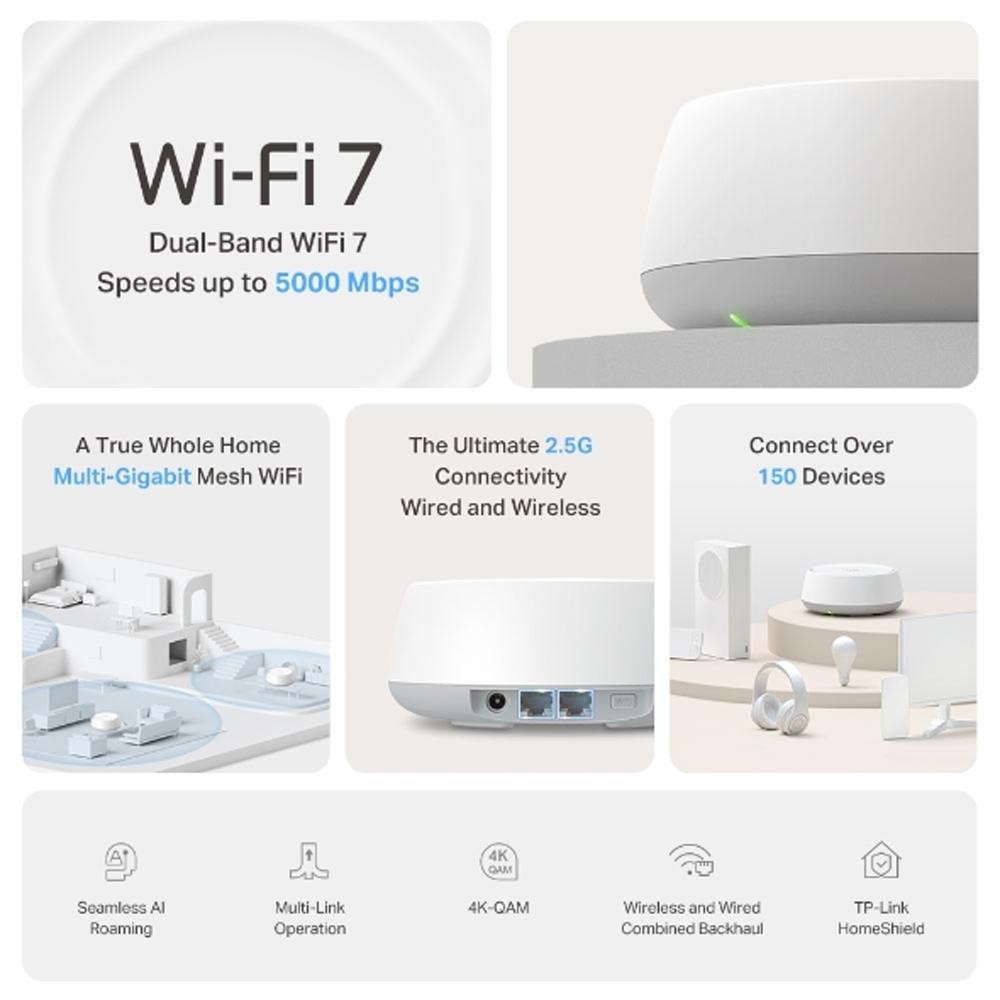 DECO TP-Link BE25 Wifi7 Mesh BE5000 2.5Gbps MLO 3 Pack
