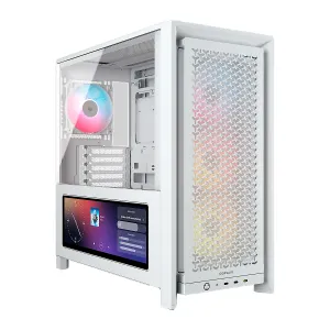 [CASCORCC9011327] CASE CORSAIR ATX 4000D Pantalla Tactil XENEON 14.5 TEMPERED GLAS MID-TOWER CASE N-PS 4VEN-RGB WHITE