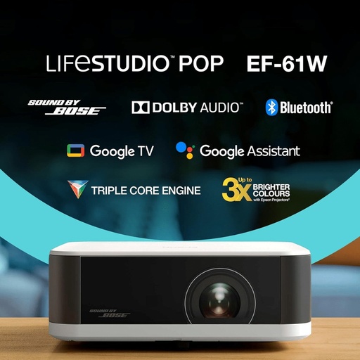 [PROEPSEF-61W] PROYECTOR EPSON Smart Portatil Lifestudio POP EF-61 Full-HD Blanco Calido 150Inch