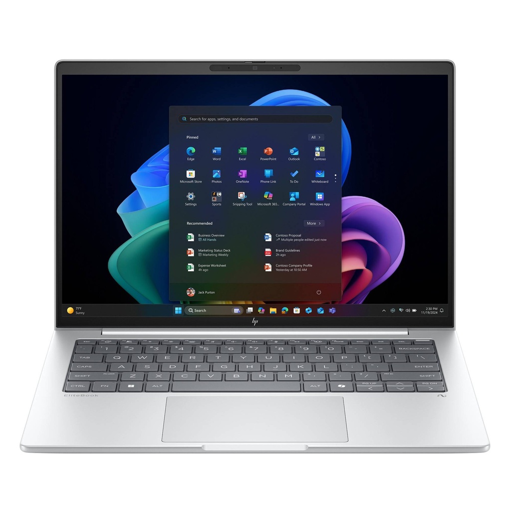 NOT. HP EliteBook 8 G1i AI Intel Ultra 7 258V 32GB-LPDDR5 1T 14Inch HDMI 2USB-C USB-A W11-Pro Silver