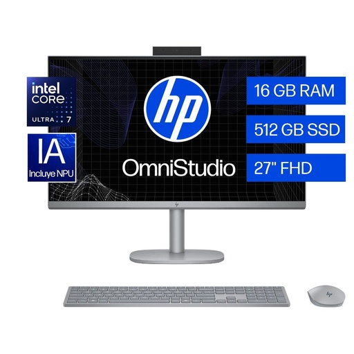 [COPHPXBM6X6LA] COP. HP OmniStudio X AIO TOUCH 27-cs0272la Intel Core Ultra 7 155H 16GB 512GB 27Inch W11-H Silver