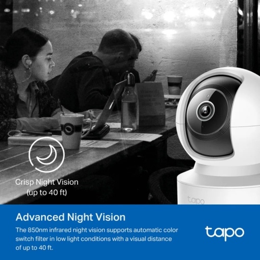 [CAMTPLTAPOC232] CAMARA TP-LINK TAPO C232 TIPO PT INT 5MP VISIÓN 360° VIS. NOCT. WI-FI-RJ45 BIDIRECIONAL 512GB