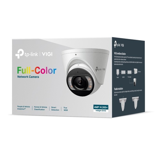 [CAMTPLINSIGS445] CAMARA TP-LINK INSIGHT S445 2.8MM TORRETA EXT 4MP FULL COLOR 120DB 30M ETHERNET POE METAL IP67 DC12V