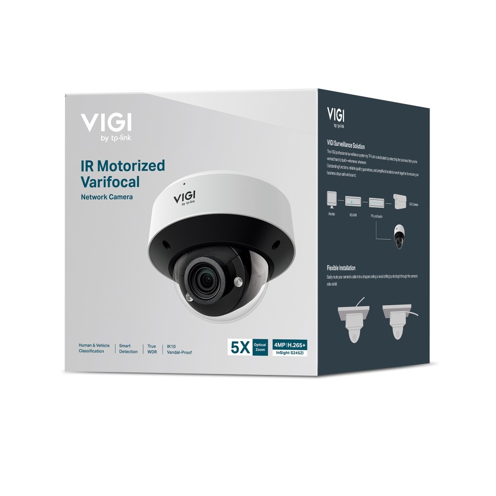 CAMARA TP-LINK VIGI INSIGTH S245ZI TIPO DOMO 2.8MM INT-EXT 4MP VIS. NOCT. IK10 IP67 ENET POE DC12V