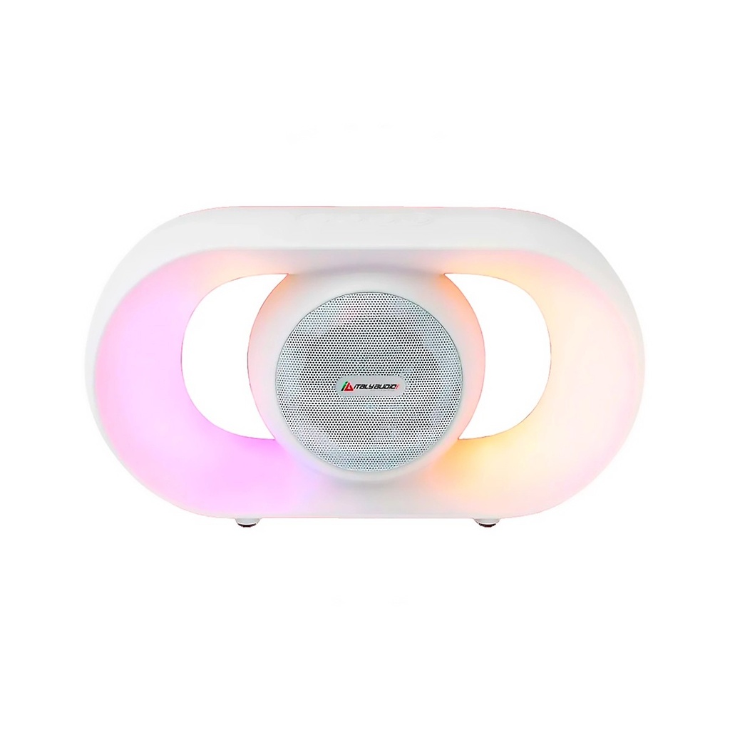 PARLANTE PORTATIL ITALY ITL-U8L PORTATIL RECARGABLE 5 WTS BT USB AUX FM BLANCO RGB