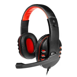 [HSEARGHS-0063BR] HEADSET ARGOM ARG-HS-0063 DYNAMIC STEREO CON MICROFONO NEGRO-ROJO USB 2.0