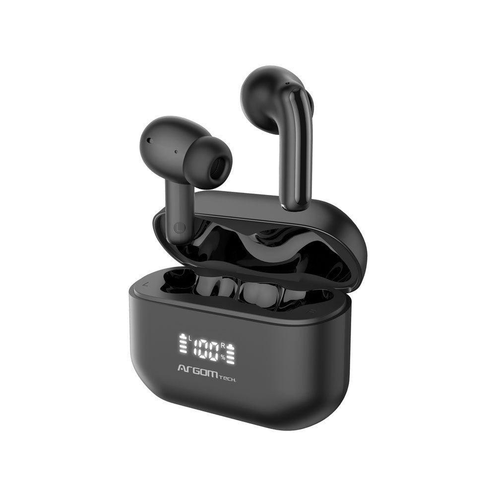 EARBUDS ARGOM BT HS-5086 SKEIPODS E86 TRUE WIRELESS CANCELACION DE RUIDO STEREO BLACK