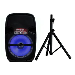 [PARITAPA1504] PARLANTE ITALY PA1504 15Inch 90000Watts MP3 MIC. PEDESTAL NEGRO