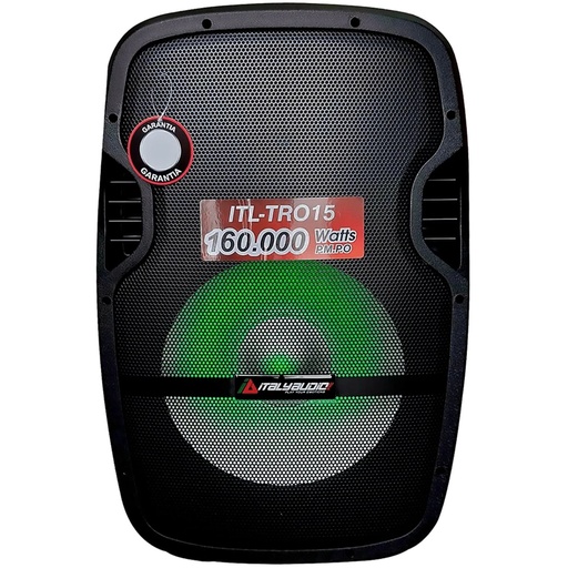 [PARITAITL-TRO15] CAJA DE AUDIO ITALY ITL-TRO15 15Inch MP3 Pant-LED BT FM USB-SD RECARGABLE MIC STAND NEGRO