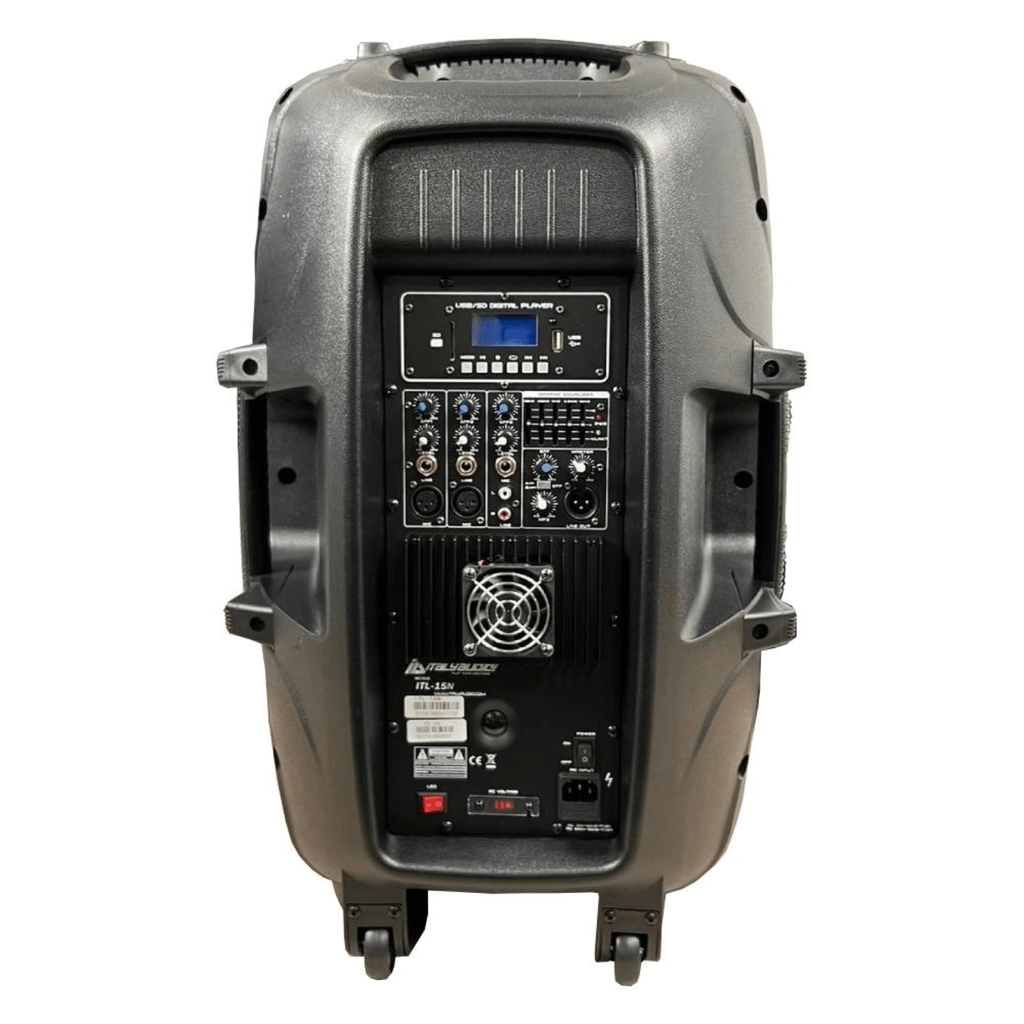 CAJA DE AUDIO ITALY ITL-15N 15Inch MP3 Pant-LED BT FM USB-SD ILUM. RGB NEGRO