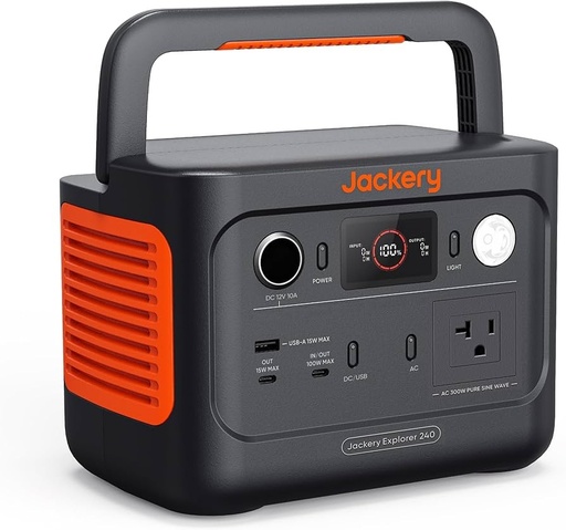 [PPSJACEXPL240V2] Portable Power Station Jackery 240 v2 256Wh LiFePO4 Battery 300w AC-100W USB-C 1 Char. 2024