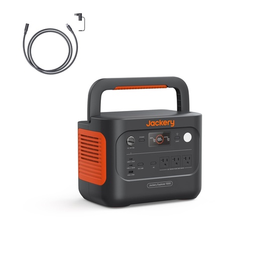 [PPSJACE1000V21M] Portable Power Station Jackery 1000 v2 1070Wh LiFePO4 Battery 1500w AC-100W USB-C Panel Solar-Inc