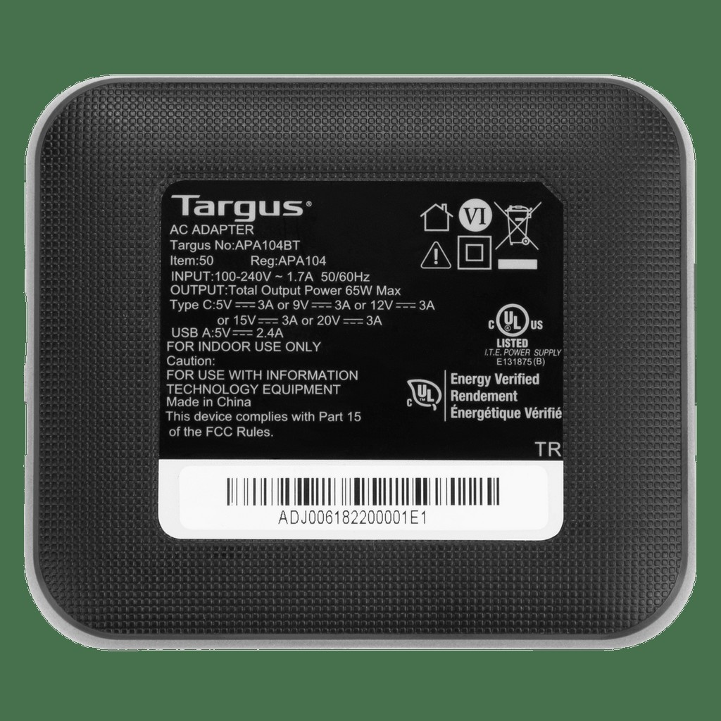 TARGUS - 65W Type C Power adapter