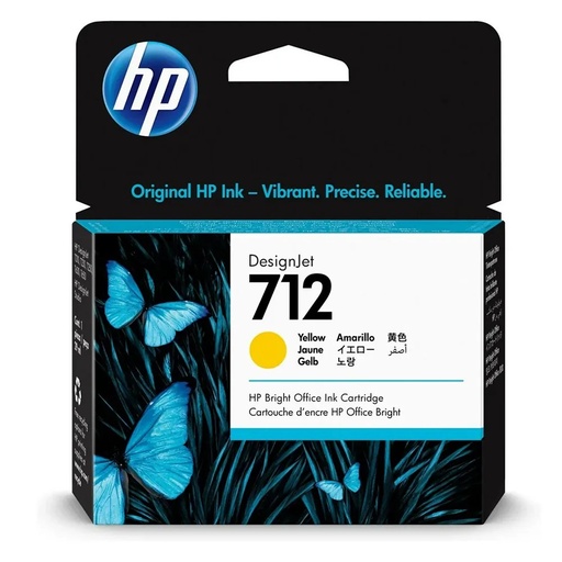 [S-3ED69A] HP 712 29-ml Yellow DesignJet Ink Cartridge