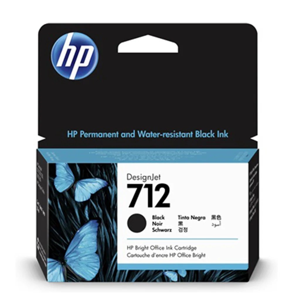 HP 712 38-ml Black DesignJet Ink Cartridge
