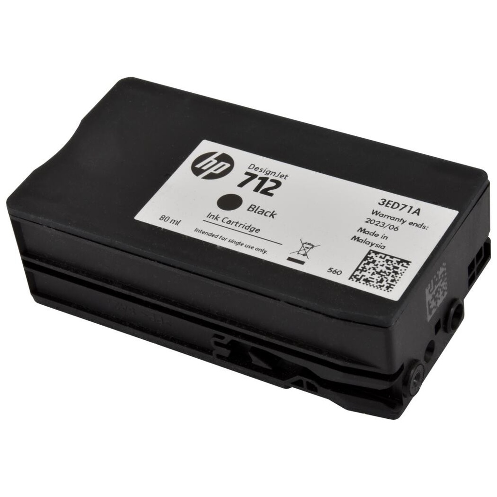 HP 712 80-ml Black DesignJet Ink Cartridge