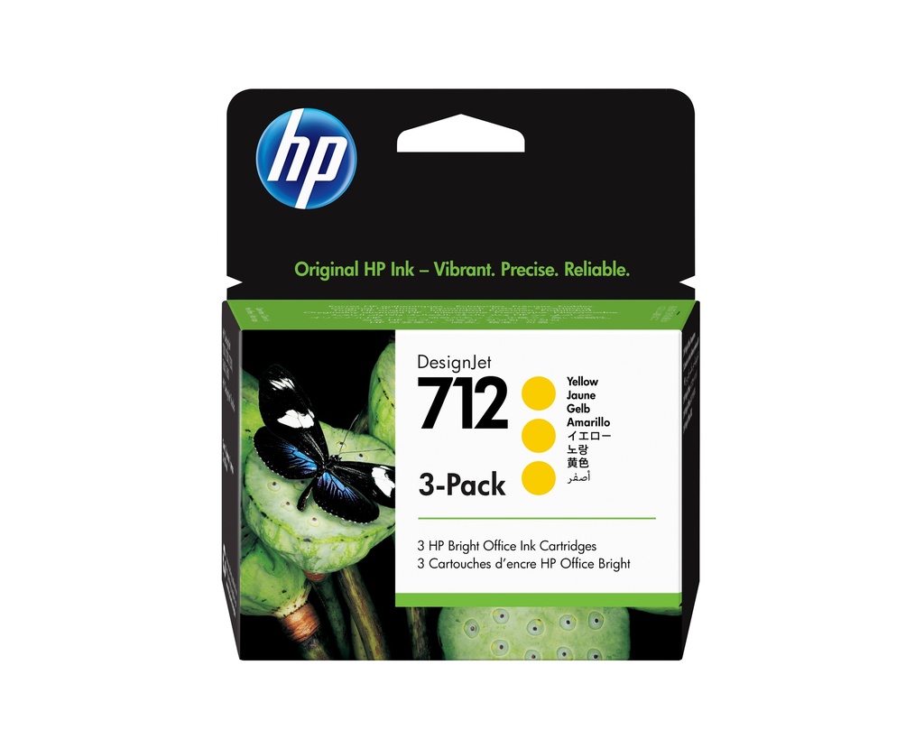 HP 712 Yellow Ink Cartridge 3-Pack