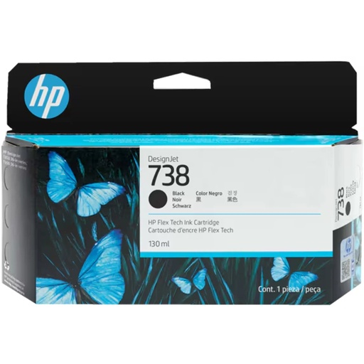 [498N4A] HP 738 130-ml Black DesignJet Ink Cartridge