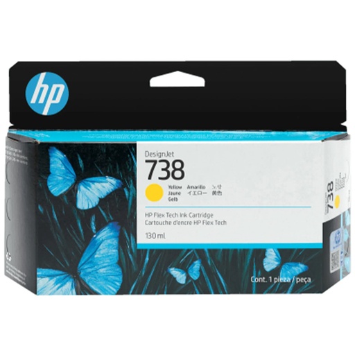 [498N7A] HP 738 130-ml Yellow DesignJet Ink Cartridge