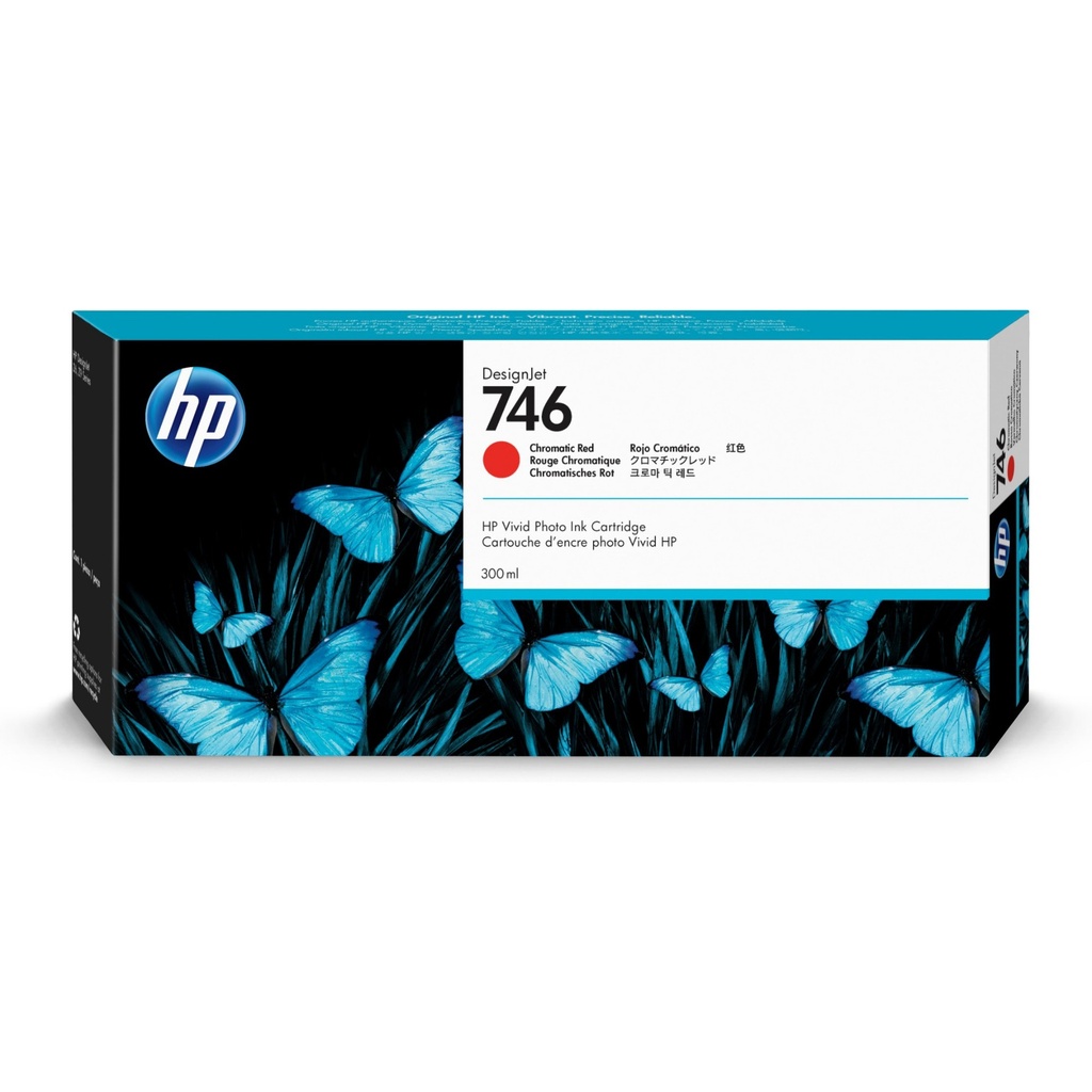 HP 746 300-ML CHROMATIC RED DESIGN JET CARTRIDGE
