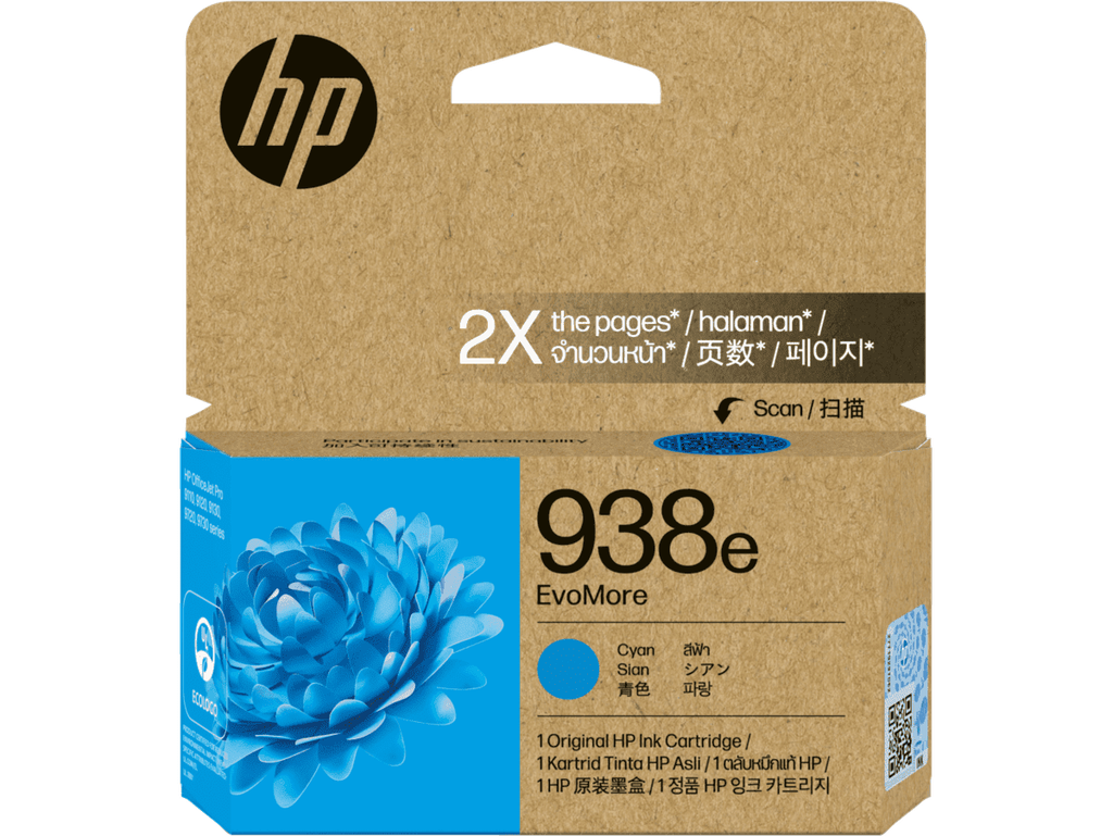 [S-4S6X9PL] HP 938e EvoMore Cyan Original Ink Crtg