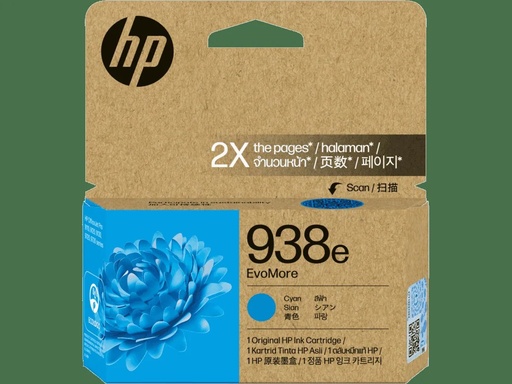 [S-4S6X9PL] HP 938e EvoMore Cyan Original Ink Crtg