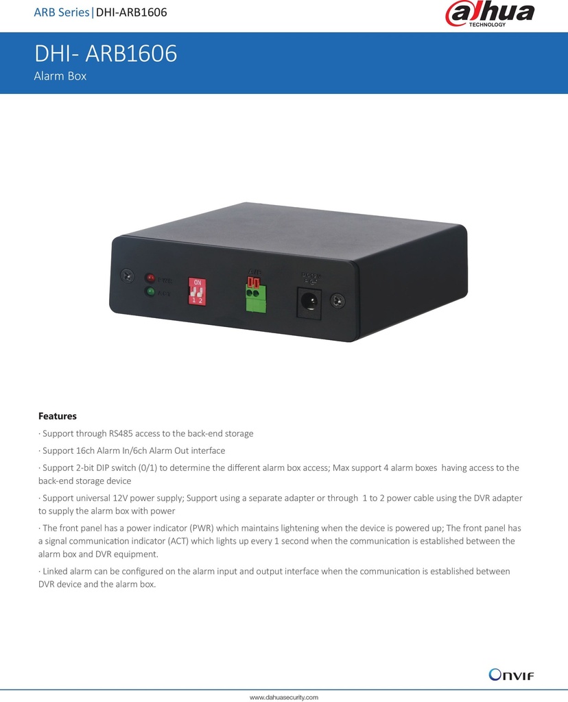 DAHUA - Caja de alarma XVR